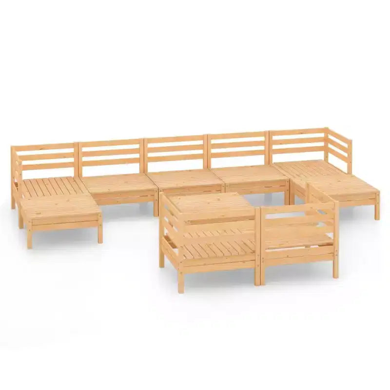 vidaXL Set divani da giardino in legno naturale, pino massiccio, grande, modulare