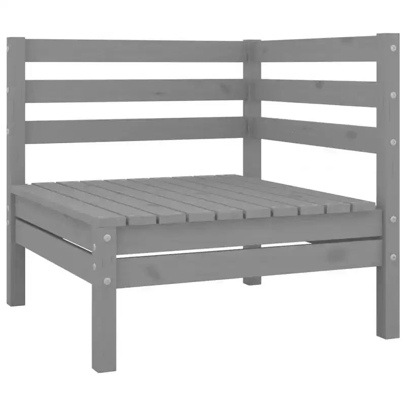 vidaXL Set Salotto da Giardino 10 pz Modulare Legno Massello di Pino Grigio
