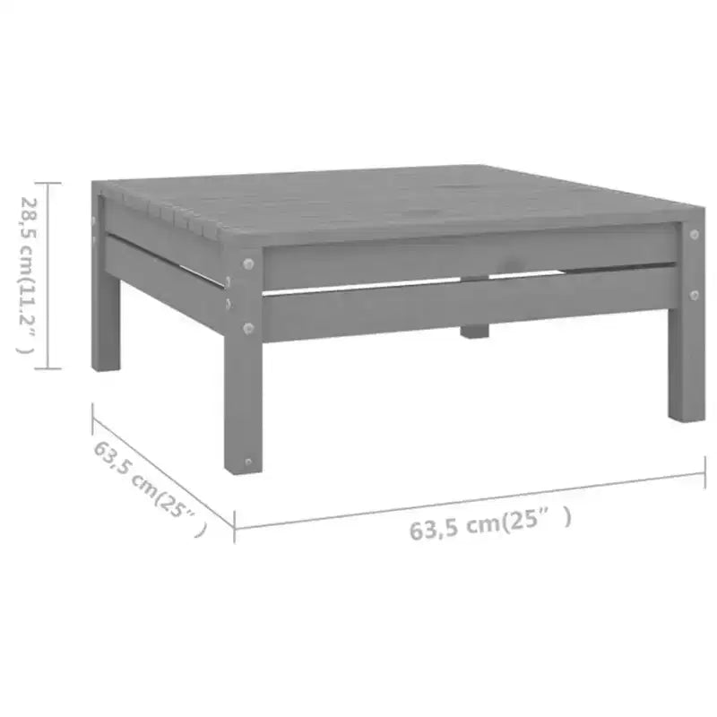 vidaXL Set Salotto da Giardino 10 pz Modulare Legno Massello di Pino Grigio