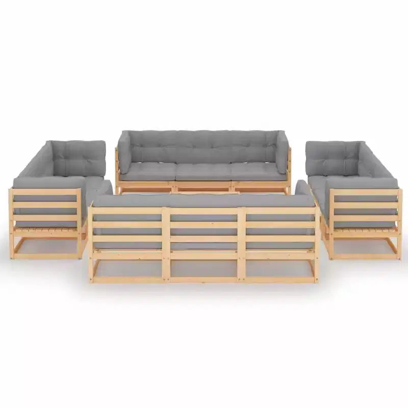 vidaXL Set salotto da giardino in legno massello di pino Modulare