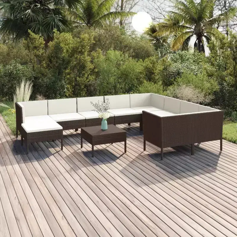 vidaXL Set da Salotto da Giardino Marrone