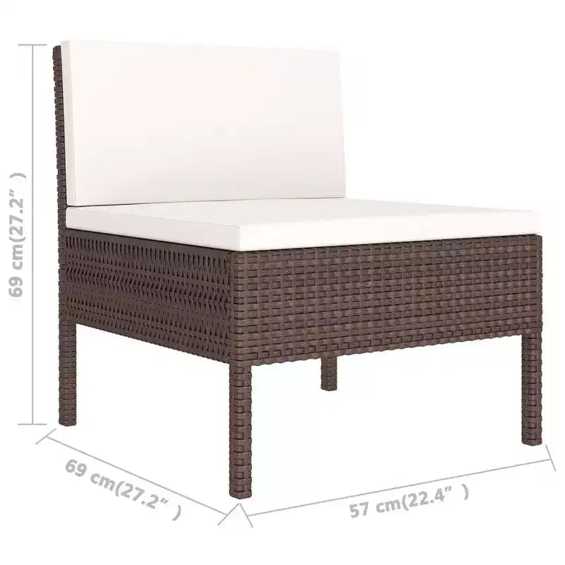 vidaXL Set da Salotto da Giardino Marrone
