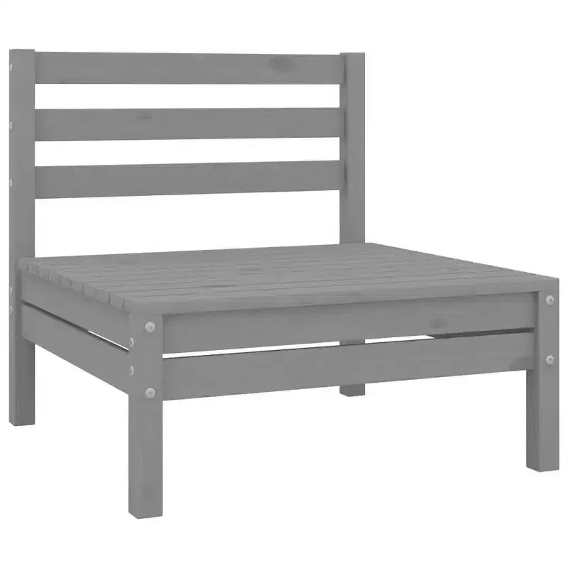 vidaXL Set Divani da Giardino Grigio in Legno Massello di Pino Set da 5 Pezzi Modulare
