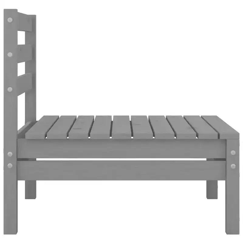 vidaXL Set Divani da Giardino Grigio in Legno Massello di Pino Set da 5 Pezzi Modulare