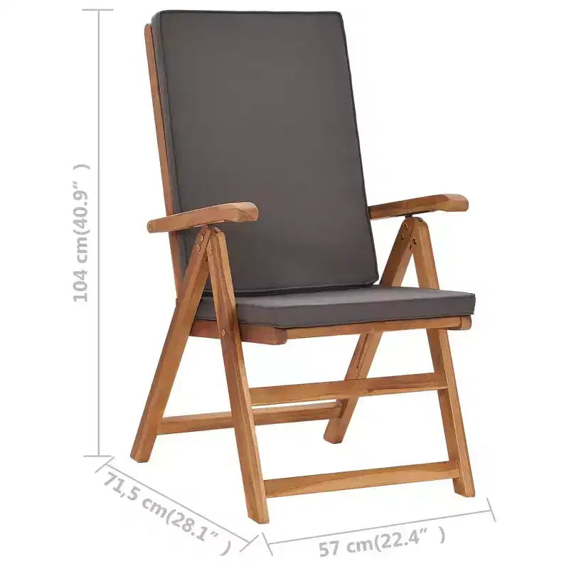 vidaXL Libreria con asse in legno di teak e cuscini in legno di teak Media