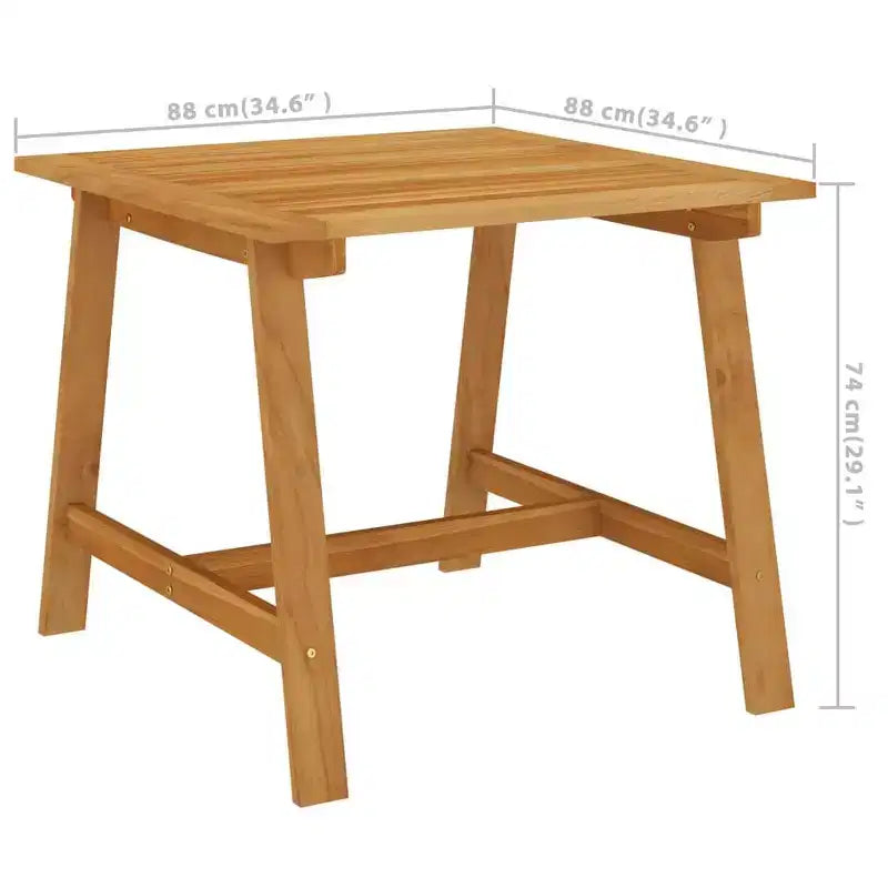 vidaXL Set da pranzo in legno massello di acacia Gambe regolabili a media altezza