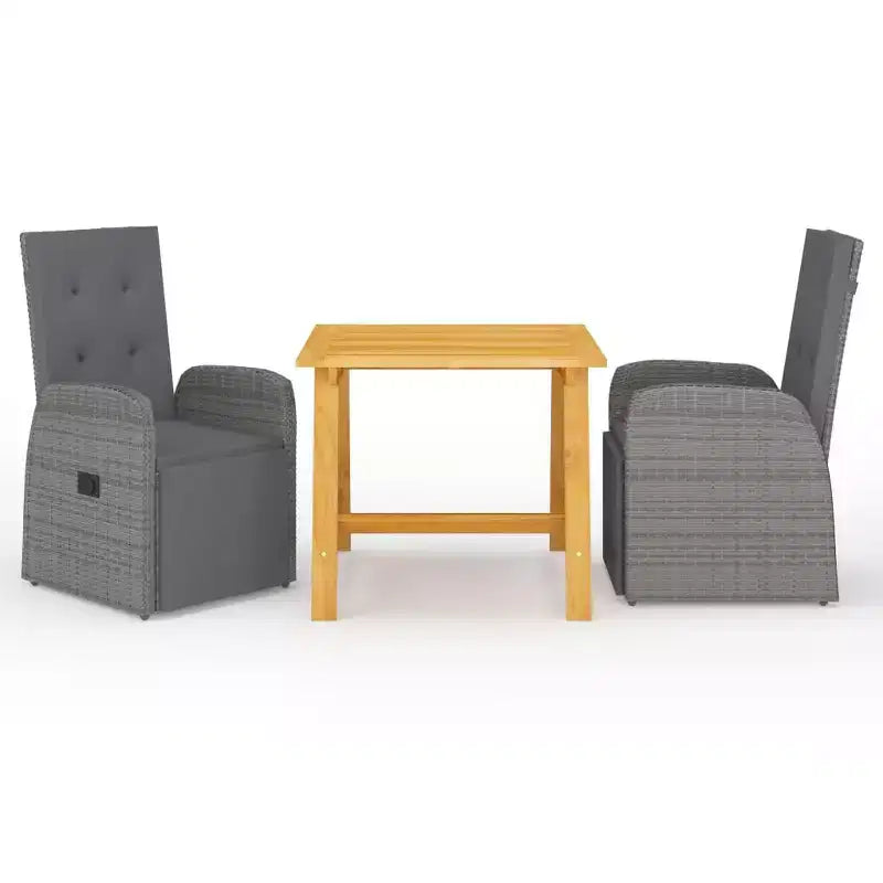 vidaXL Set da pranzo in legno massello di acacia Gambe regolabili a media altezza