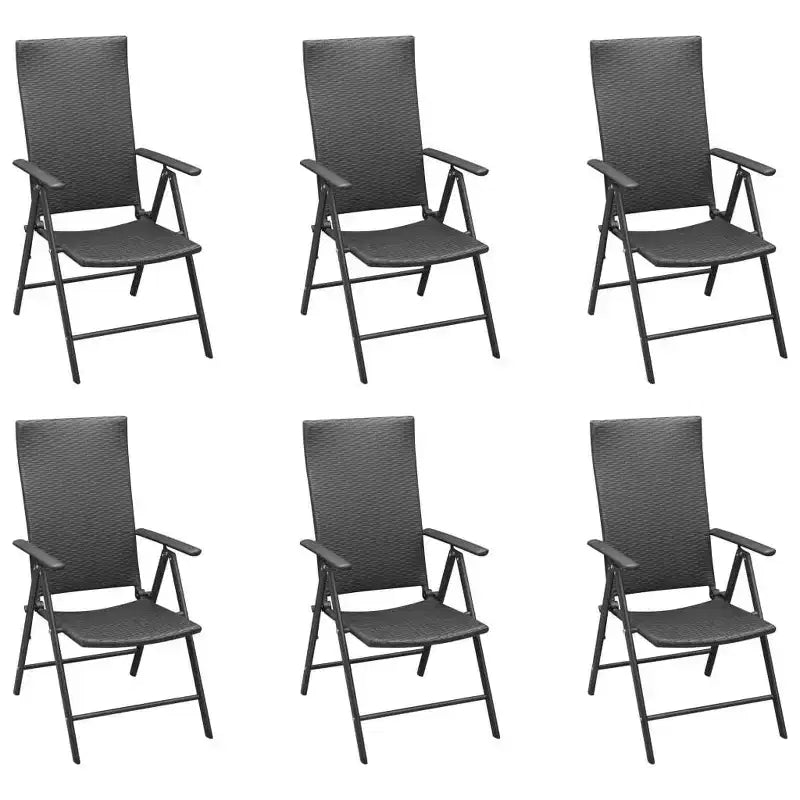 vidaXL Set da pranzo nero e marrone in rattan PE, WPC, alluminio Medio