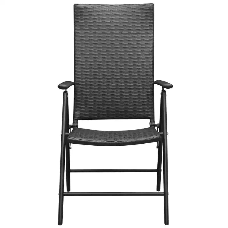vidaXL Set da pranzo nero e marrone in rattan PE, WPC, alluminio Medio