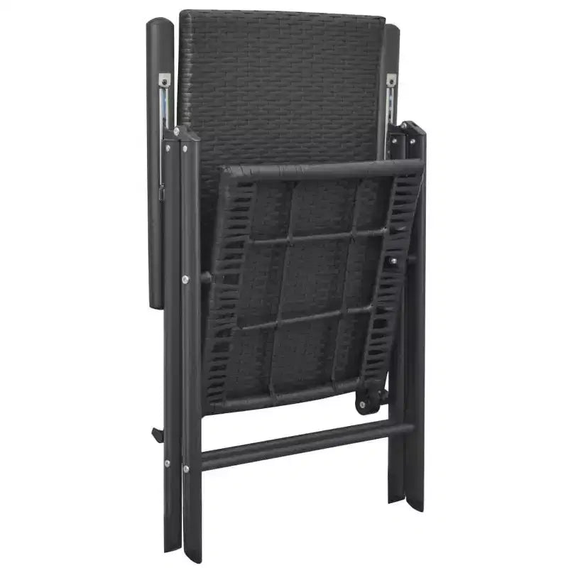 vidaXL Set da pranzo nero e marrone in rattan PE, WPC, alluminio Medio