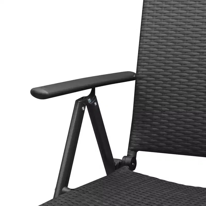 vidaXL Set da pranzo nero e marrone in rattan PE, WPC, alluminio Medio