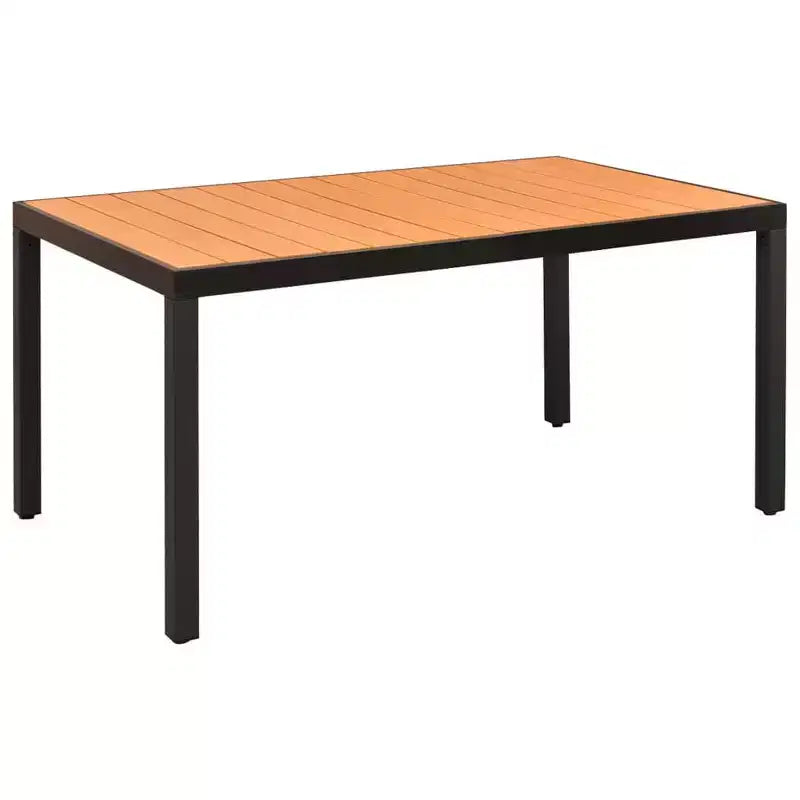 vidaXL Set da pranzo nero e marrone in rattan PE, WPC, alluminio Medio