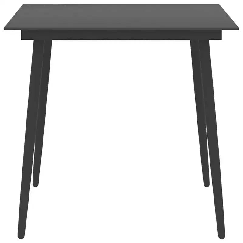 vidaXL Set da pranzo nero e marrone in rattan PE, WPC, acciaio, vetro Standard