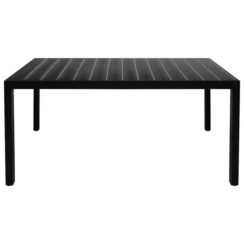 vidaXL Set da pranzo 7 pz nero e marrone in WPC, alluminio e rattan PE
