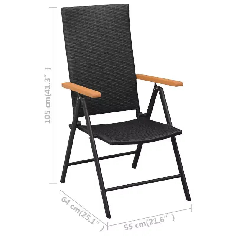 vidaXL Set da pranzo 7 pz nero e marrone in WPC, alluminio e rattan PE