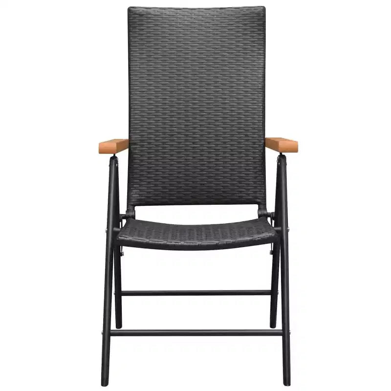vidaXL Set da pranzo 7 pz nero e marrone in WPC, alluminio e rattan PE