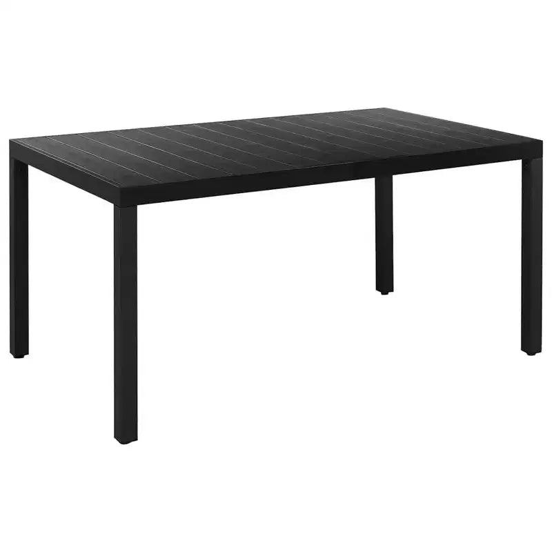 vidaXL Set da pranzo 7 pz nero e marrone in WPC, alluminio e rattan PE