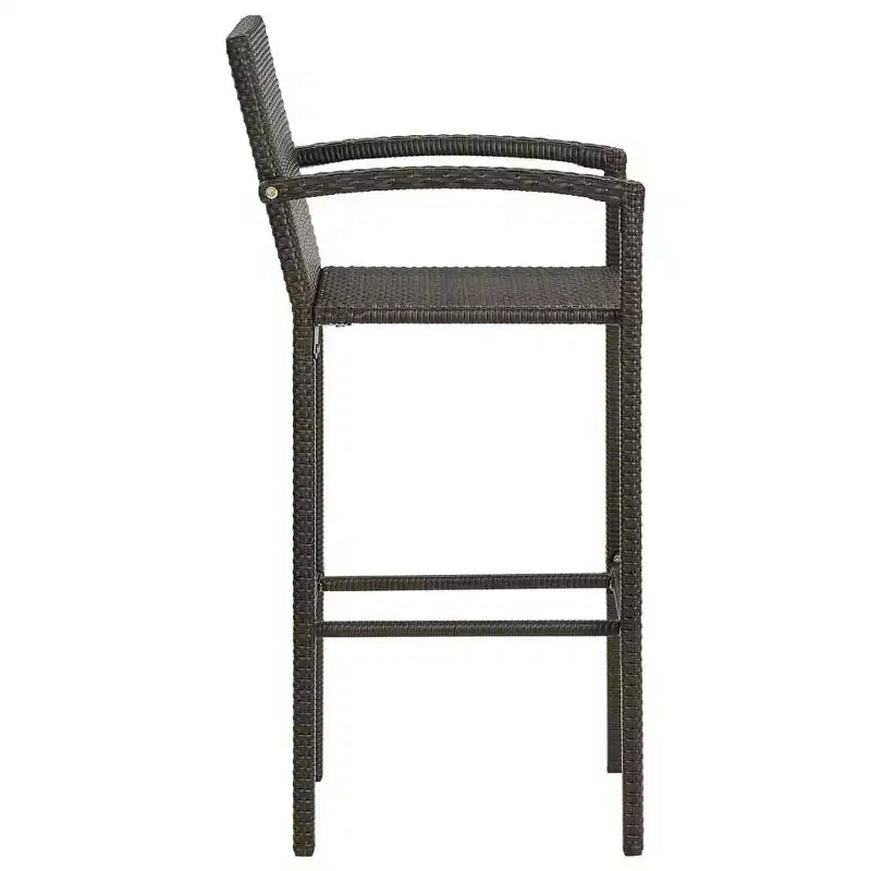 vidaXL Set da bar da giardino in rattan PE marrone, acciaio verniciato a polvere Medio