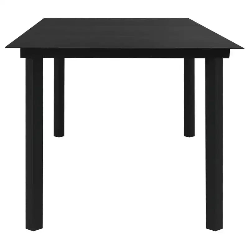 Set da pranzo vidaXL nero in vetro grande, molti posti a sedere, per giardino
