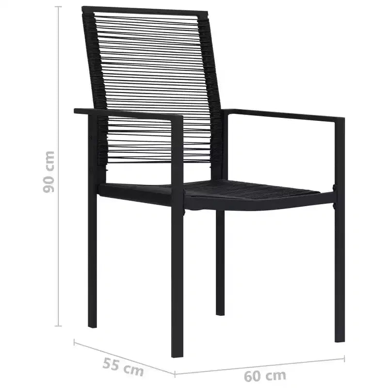 Set da pranzo vidaXL nero in vetro grande, molti posti a sedere, per giardino