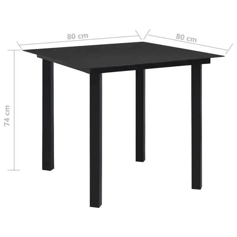 vidaXL Set da Pranzo in Vetro Nero Medio Resistente Set da Pranzo da Giardino