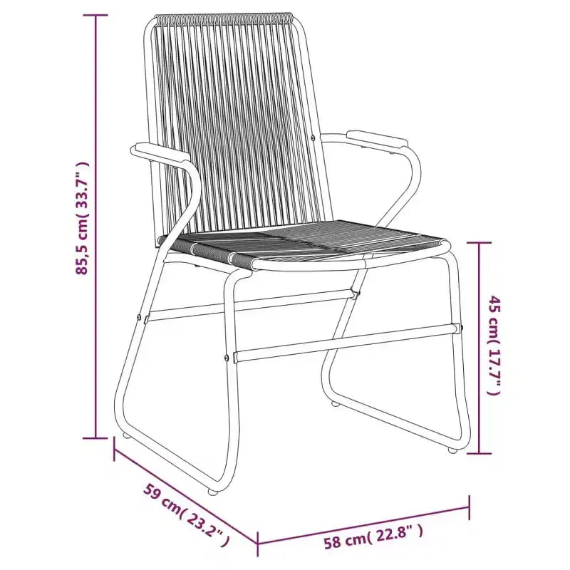 vidaXL Set da pranzo da giardino in polyrattan nero medie dimensioni resistente