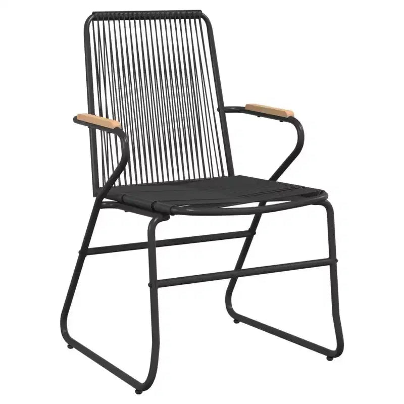 vidaXL Set da pranzo da giardino in polyrattan nero medie dimensioni resistente