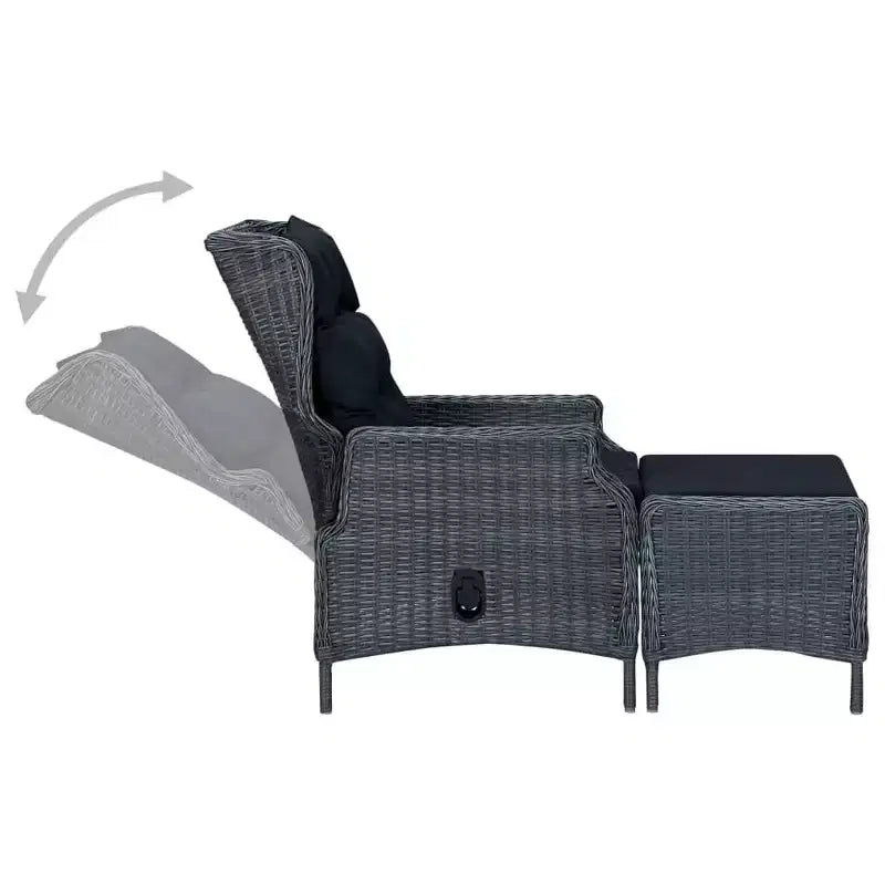 vidaXL Set da pranzo da esterno Grigio scuro Legno massello di acacia Media
