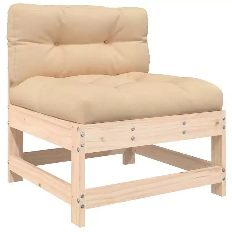vidaXL Set Salotto da Giardino Beige, Legno Naturale