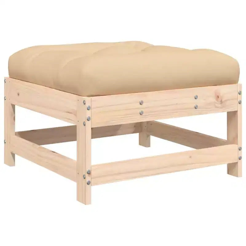 vidaXL Set Salotto da Giardino Beige, Legno Naturale