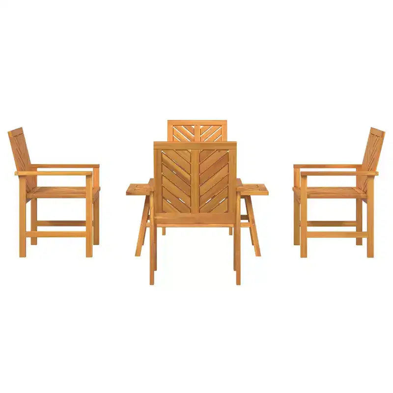 vidaXL Salotto da Giardino 5 pz Marrone Legno Massello di Acacia
