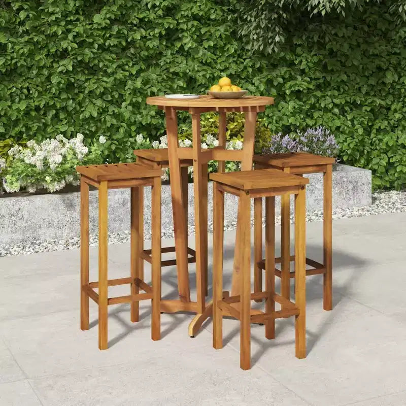 Set Bar da Giardino vidaXL in Legno Naturale Massello di Acacia Grande Durevole