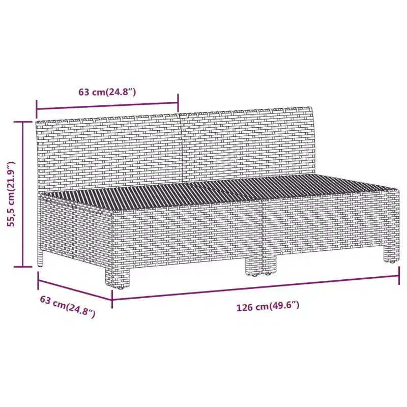 vidaXL Set Salotto da Giardino Grande in Rattan PE Grigio e Acciaio Verniciato a Polvere