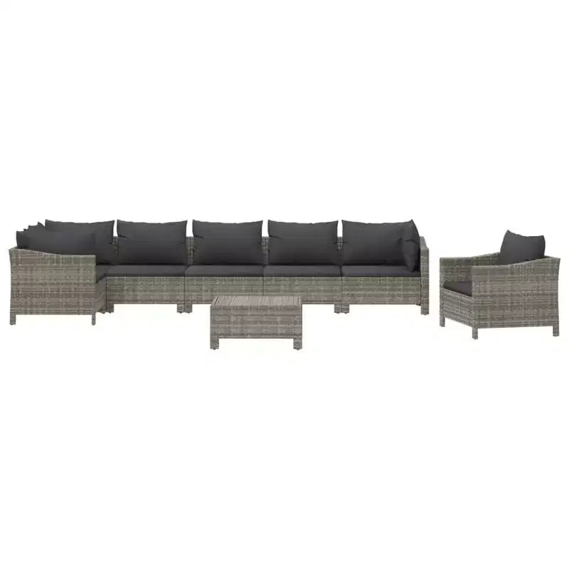 vidaXL Set Salotto da Giardino Grande in Rattan PE Grigio e Acciaio Verniciato a Polvere