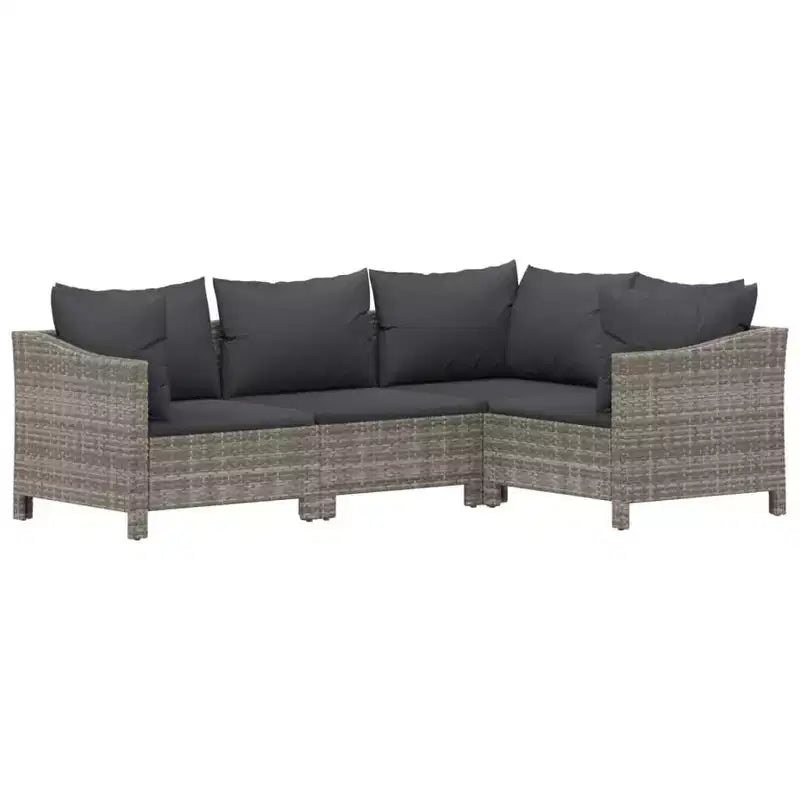 vidaXL Set Salotto da Giardino Grande in Rattan PE Grigio e Acciaio Verniciato a Polvere