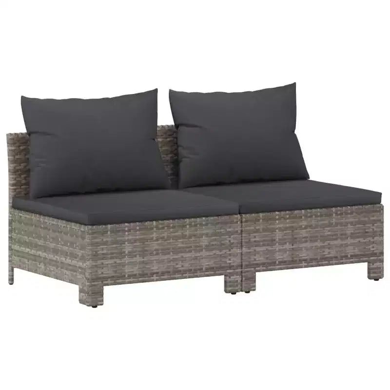 vidaXL Set Salotto da Giardino Grande in Rattan PE Grigio e Acciaio Verniciato a Polvere