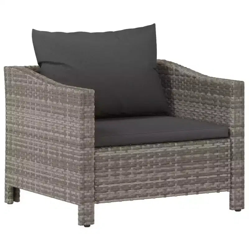 vidaXL Set Salotto da Giardino Grande in Rattan PE Grigio e Acciaio Verniciato a Polvere