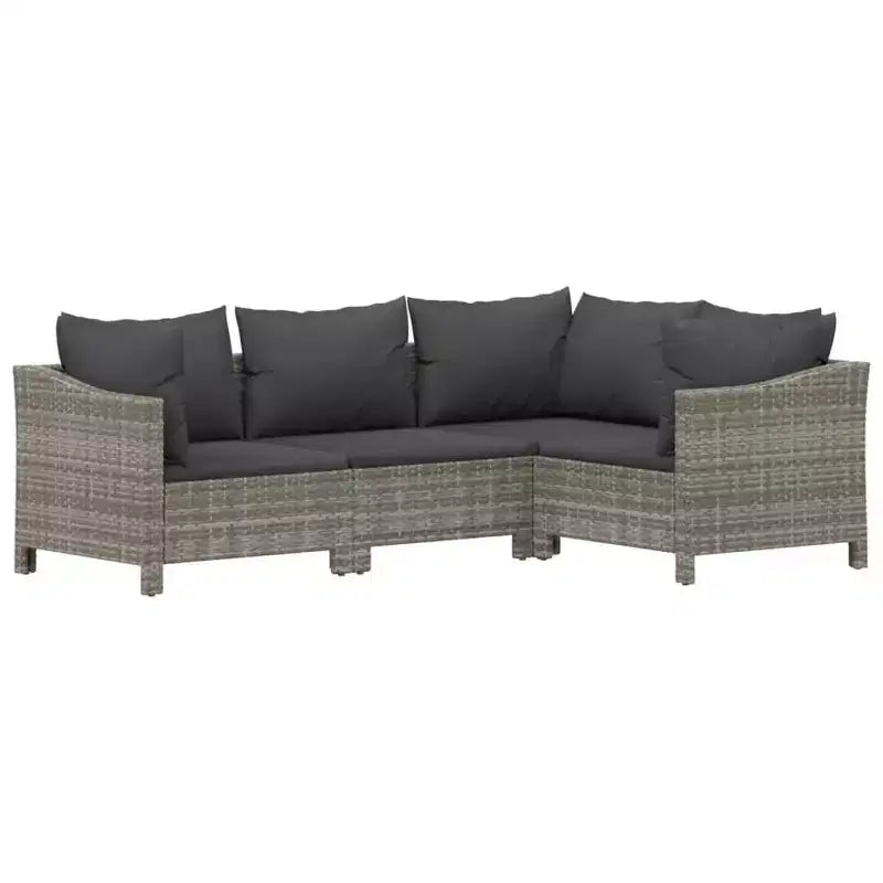 vidaXL Set Divani da Giardino 9 pz in Rattan PE Grigio e Acciaio Verniciato a Polvere