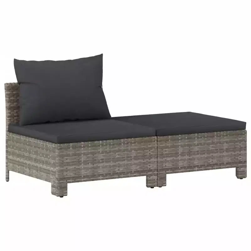 vidaXL Set Divani da Giardino 9 pz in Rattan PE Grigio e Acciaio Verniciato a Polvere