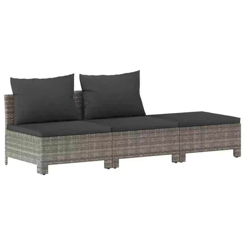 vidaXL Set Divani da Giardino 9 pz in Rattan PE Grigio e Acciaio Verniciato a Polvere