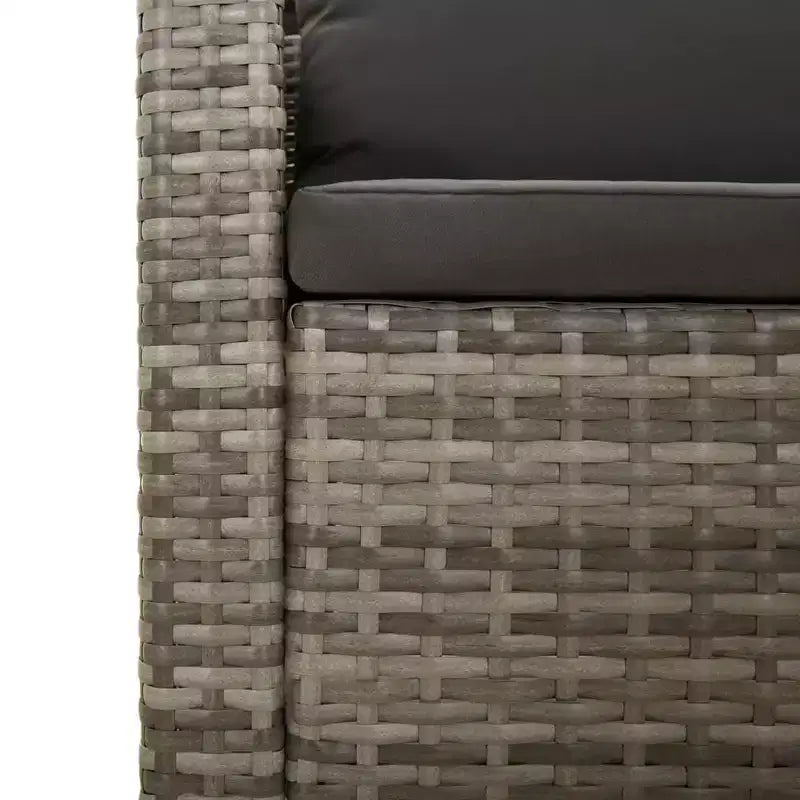 vidaXL Set Divani da Giardino 9 pz in Rattan PE Grigio e Acciaio Verniciato a Polvere