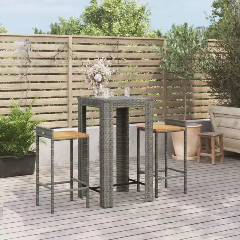 vidaXL Set mobili bar da giardino in polyrattan, di medie dimensioni e resistenti