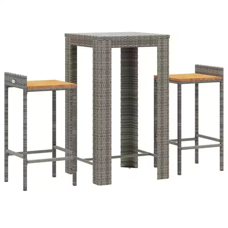 vidaXL Set mobili bar da giardino in polyrattan, di medie dimensioni e resistenti