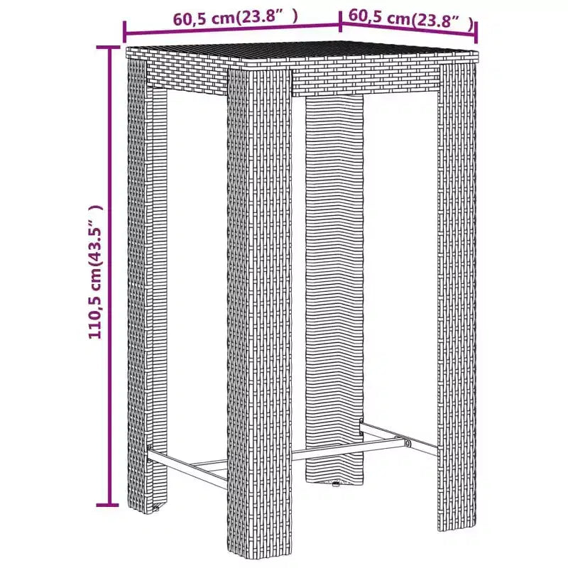 vidaXL Set mobili bar da giardino in polyrattan, di medie dimensioni e resistenti