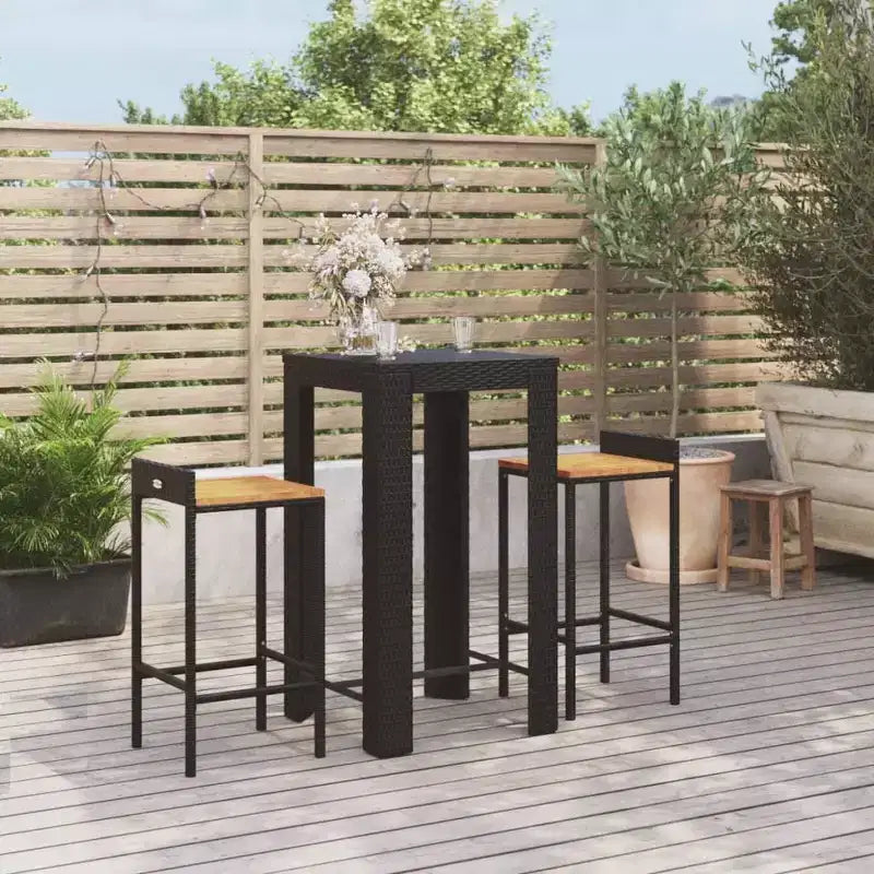 vidaXL Set mobili bar da giardino in polyrattan, di medie dimensioni e resistenti