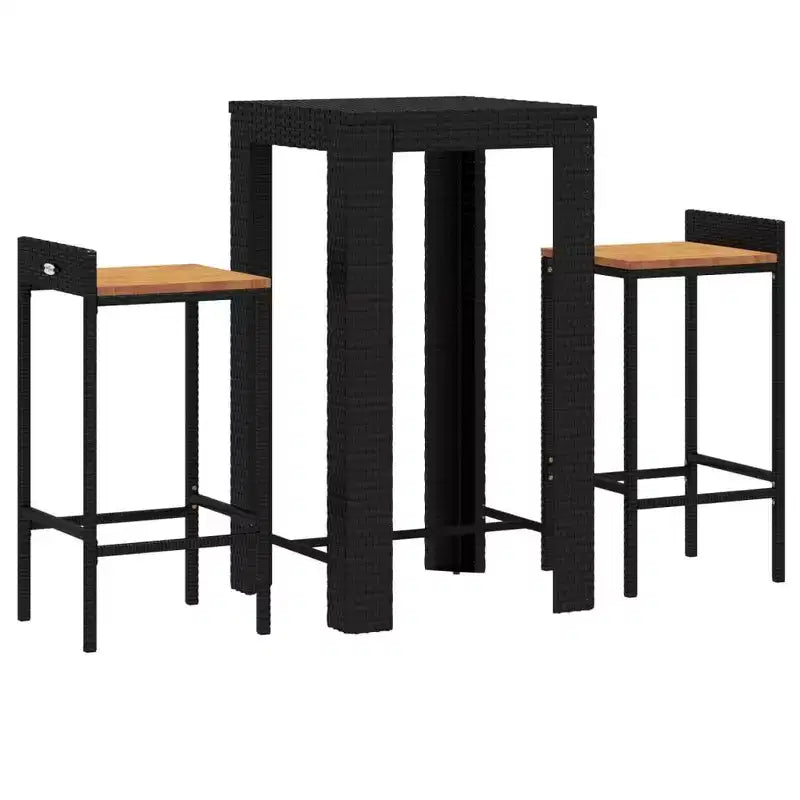 vidaXL Set mobili bar da giardino in polyrattan, di medie dimensioni e resistenti