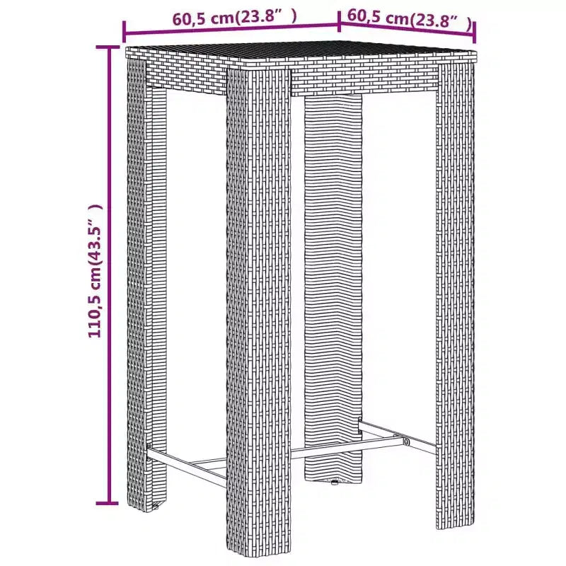 vidaXL Set mobili bar da giardino in polyrattan, di medie dimensioni e resistenti