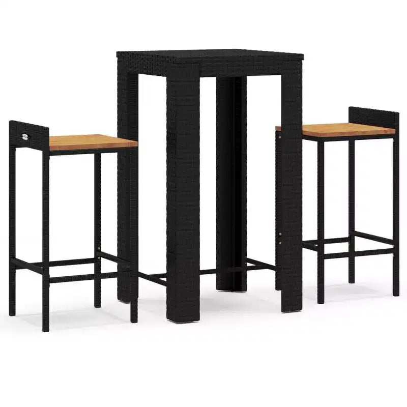 vidaXL Set mobili bar da giardino in polyrattan, di medie dimensioni e resistenti