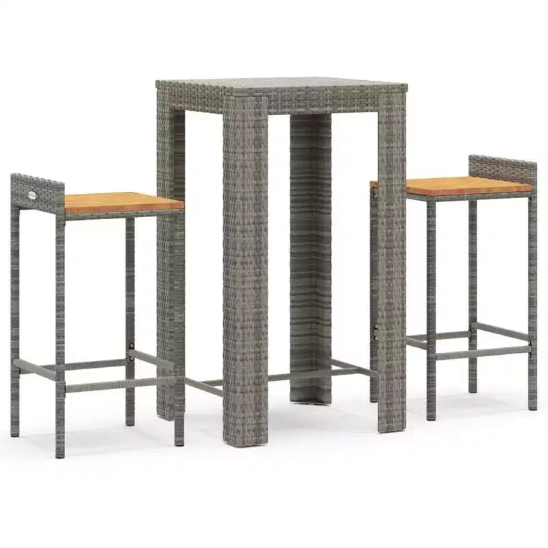 vidaXL Set mobili bar da giardino in polyrattan, di medie dimensioni e resistenti