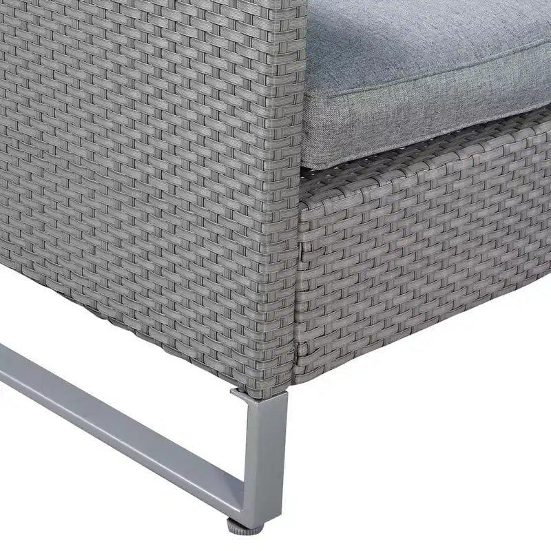Costway Set divano da esterno 2 posti, divano modulare, con cuscini, grigio
